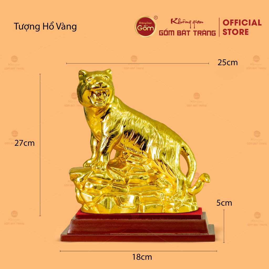 Tượng Hổ Vẽ Vàng
