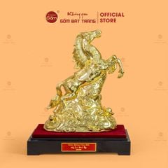 Tượng Linh Vật Ngựa Mạ Vàng
