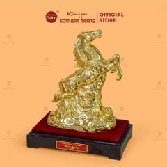 Tượng Linh Vật Ngựa Mạ Vàng