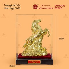 Tượng Linh Vật Ngựa Mạ Vàng