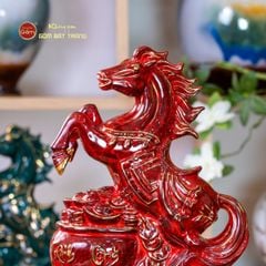 Tượng Ngựa Đỏ Xích Mã Tài Lộc Vẽ Vàng