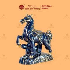 Tượng Ngựa Kim Mã Vân Mao Vẽ Vàng