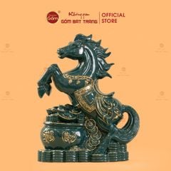 Tượng Ngựa Lục Mã Cát Tường Vẽ Vàng