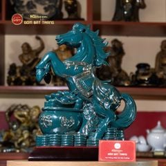 Tượng Ngựa Lục Mã Cát Tường Vẽ Vàng