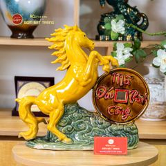 Tượng Ngựa Men Màu Vạn Sự Như Ý Mã Đáo Thành Công