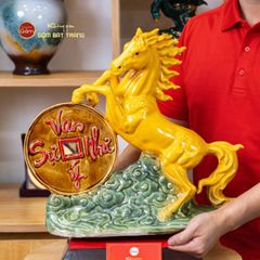 Tượng Ngựa Men Màu Vạn Sự Như Ý Mã Đáo Thành Công