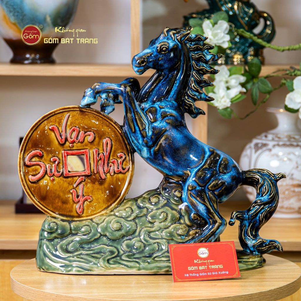 Tượng Ngựa Men Màu Vạn Sự Như Ý Mã Đáo Thành Công