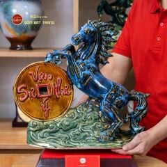 Tượng Ngựa Men Màu Vạn Sự Như Ý Mã Đáo Thành Công