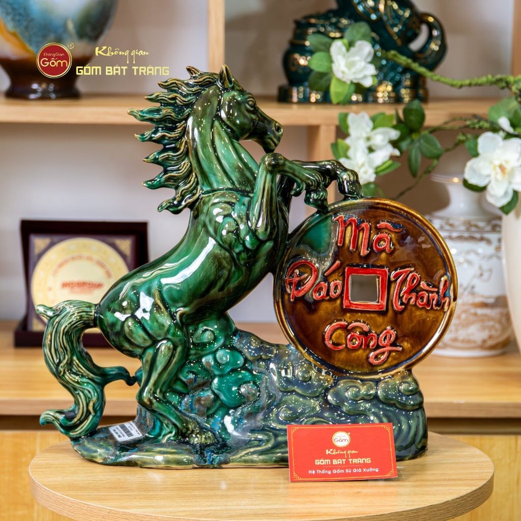 Tượng Ngựa Men Màu Vạn Sự Như Ý Mã Đáo Thành Công