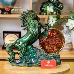 Tượng Ngựa Men Màu Vạn Sự Như Ý Mã Đáo Thành Công