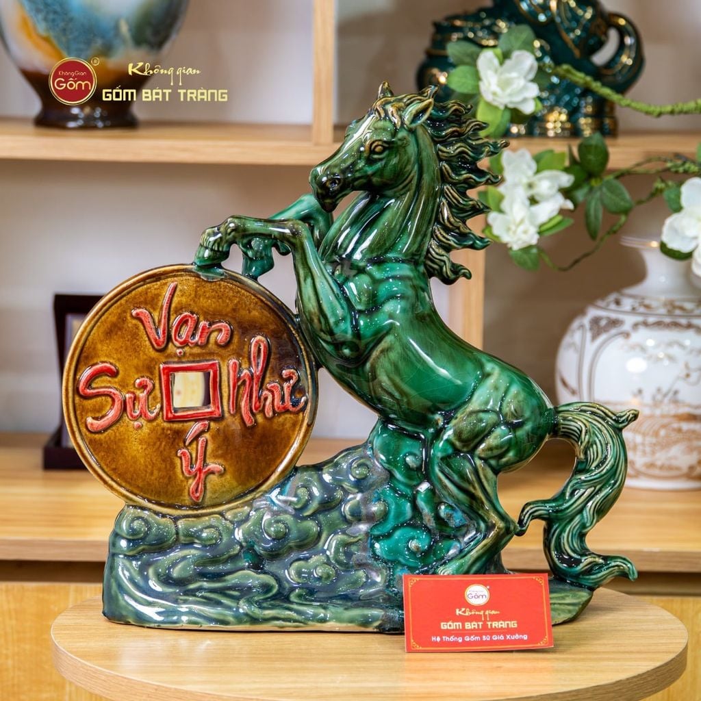 Tượng Ngựa Men Màu Vạn Sự Như Ý Mã Đáo Thành Công