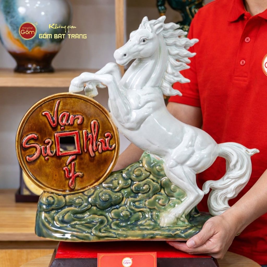 Tượng Ngựa Men Màu Vạn Sự Như Ý Mã Đáo Thành Công