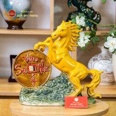 Tượng Ngựa Men Màu Vạn Sự Như Ý Mã Đáo Thành Công