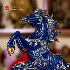 Tượng Ngựa Thanh Mã Phú Quý Vẽ Vàng