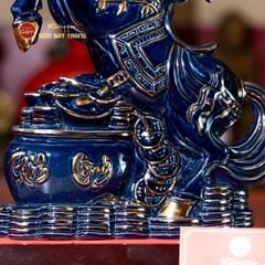 Tượng Ngựa Thanh Mã Phú Quý Vẽ Vàng
