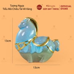 Tượng Ngựa Tiểu Mã Chiêu Tài Vẽ Vàng