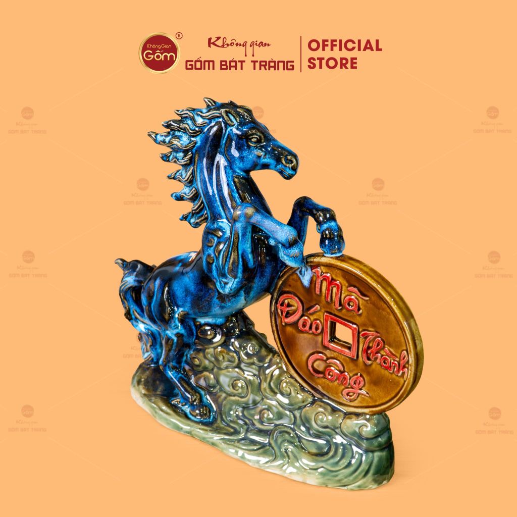 Tượng Ngựa Men Màu Vạn Sự Như Ý Mã Đáo Thành Công