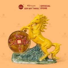 Tượng Ngựa Men Màu Vạn Sự Như Ý Mã Đáo Thành Công