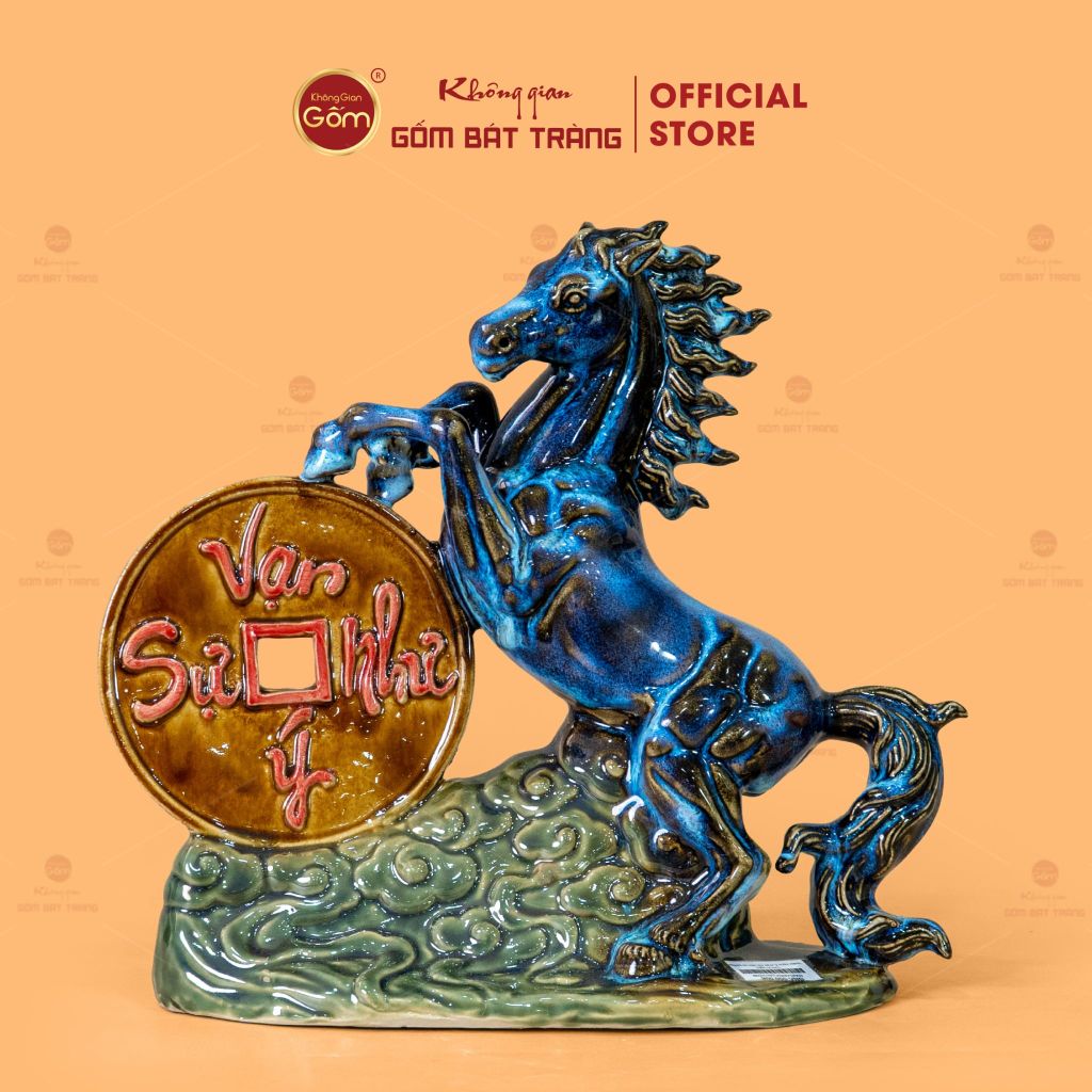 Tượng Ngựa Men Màu Vạn Sự Như Ý Mã Đáo Thành Công