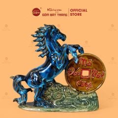 Tượng Ngựa Men Màu Vạn Sự Như Ý Mã Đáo Thành Công