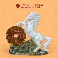 Tượng Ngựa Men Màu Vạn Sự Như Ý Mã Đáo Thành Công