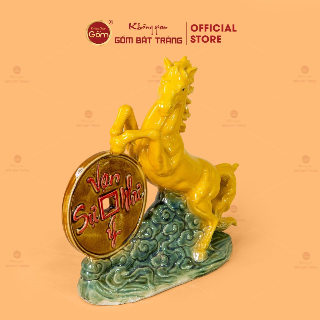Tượng Ngựa Men Màu Vạn Sự Như Ý Mã Đáo Thành Công
