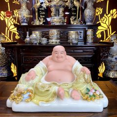 Tượng Phật Di Lặc Trái Đào Vàng Phú Quý