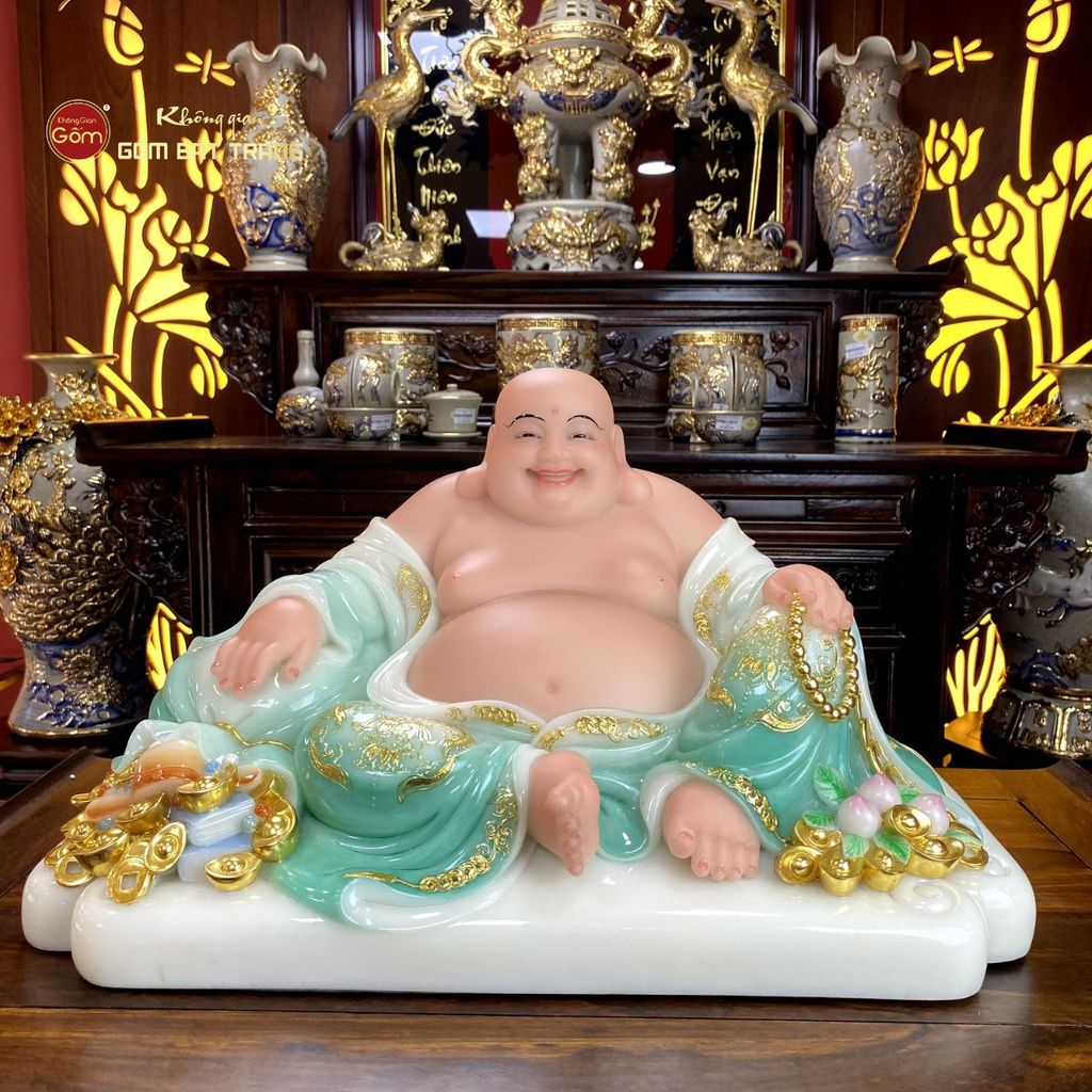 Tượng Phật Di Lặc Trái Đào Lục Bảo