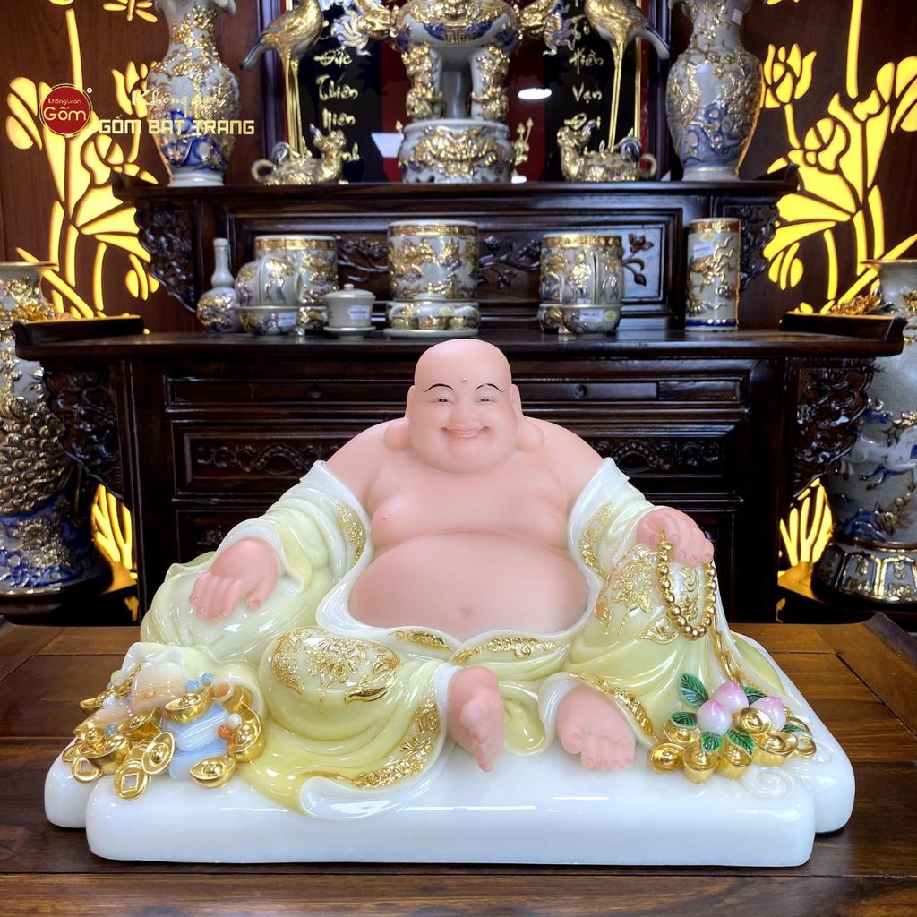 Tượng Phật Di Lặc Trái Đào Vàng Phú Quý