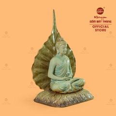 Tượng Phật Thích Ca Thiền Định Trước Lá Bồ Đề