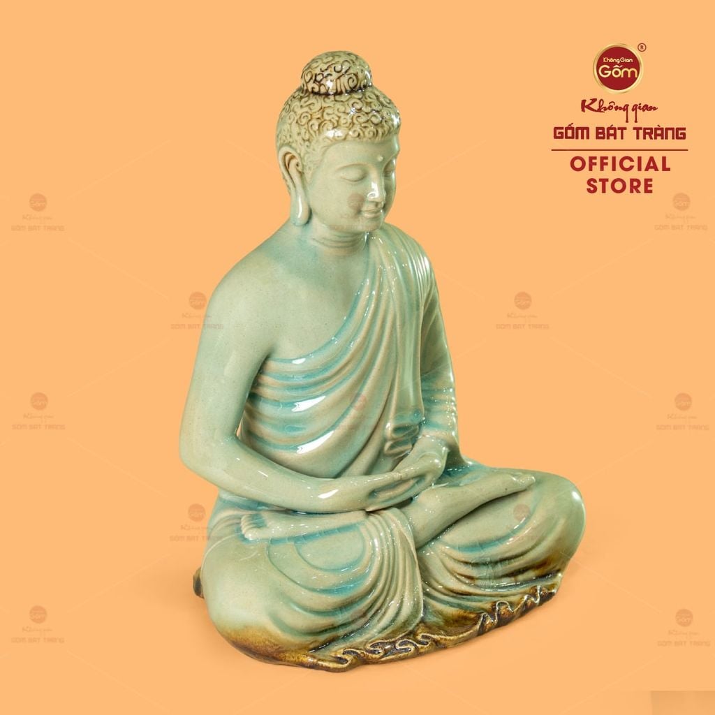 Tượng Phật Thích Ca Thiền Định Trước Lá Bồ Đề