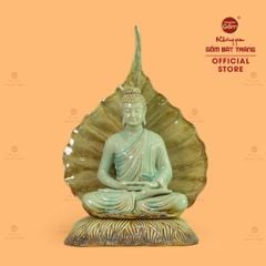 Tượng Phật Thích Ca Thiền Định Trước Lá Bồ Đề