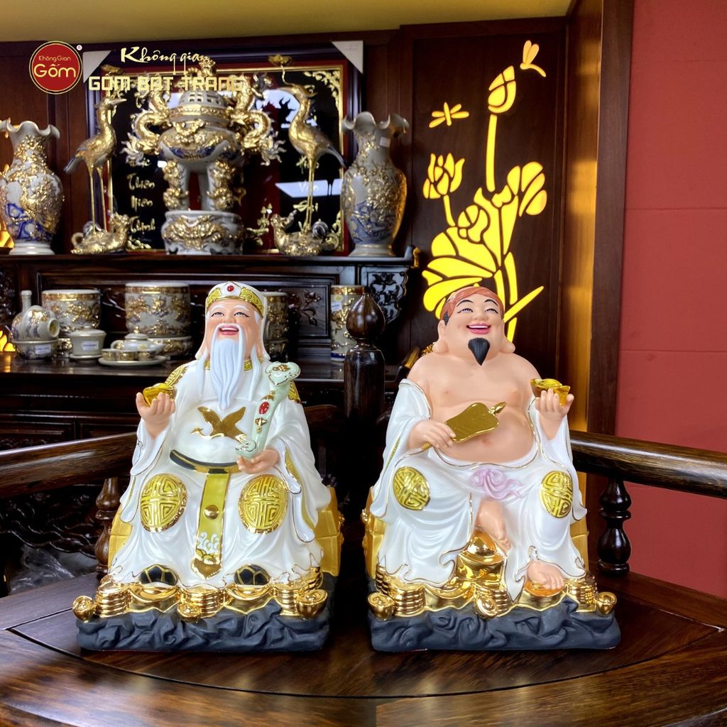 Tượng Thần Tài Thổ Địa Ghế Đá Trân Châu