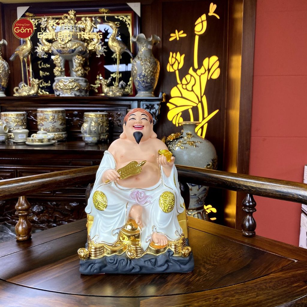 Tượng Thần Tài Thổ Địa Ghế Đá Trân Châu