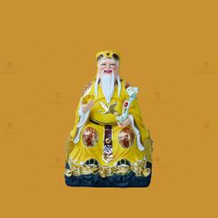 Tượng Thần Tài Thổ Địa Ghế Đá Áo Vàng