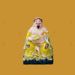 Tượng Thần Tài Thổ Địa Ghế Đá Áo Vàng