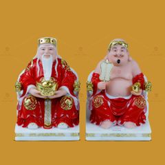 Tượng Thần Tài Thổ Địa Ghế Rồng Màu Đỏ