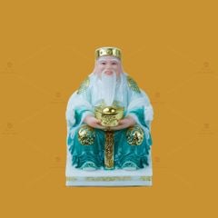 Tượng Thần Tài Thổ Địa Ghế Rồng Màu Lục Bảo