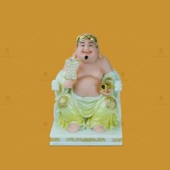 Tượng Thần Tài Thổ Địa Ghế Rồng Màu Vàng Phú Quý