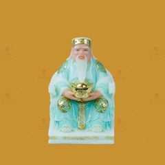 Tượng Thần Tài Thổ Địa Ghế Rồng Màu Xanh Ngọc