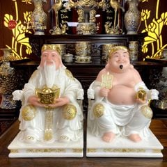 Tượng Thần Tài Thổ Địa Ghế Rồng Màu Phỉ Thúy