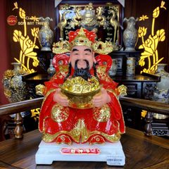 Tượng Thần Tiền Ngồi Ghế Rồng Đỏ