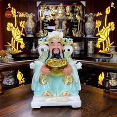 Tượng Thần Tiền Ngồi Ghế Rồng Phỉ Thúy