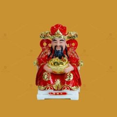 Tượng Thần Tiền Ngồi Ghế Rồng Đỏ