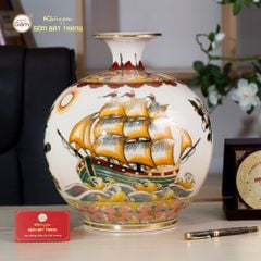 Quả Hút Lộc Thuận Buồm Xuôi Gió Tam Hạc Diên Niên Huỳnh Bảo Vẽ Vàng