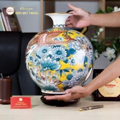 Quả Hút Lộc Phượng Vũ Chiêu Tài Tứ Hoa Phú Quý Ngàn Hoa Kim Bảo Vẽ Vàng