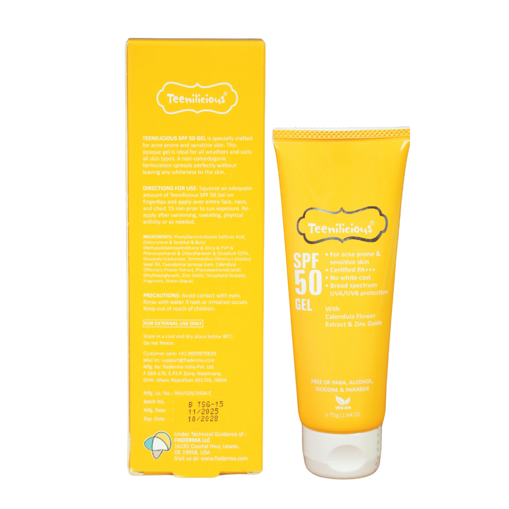 Gel Chống Nắng Mỏng Nhẹ Dành Cho Da Dầu Mụn Và Nhạy Cảm Teenilicious SPF 50 PA+++ Gel 75g