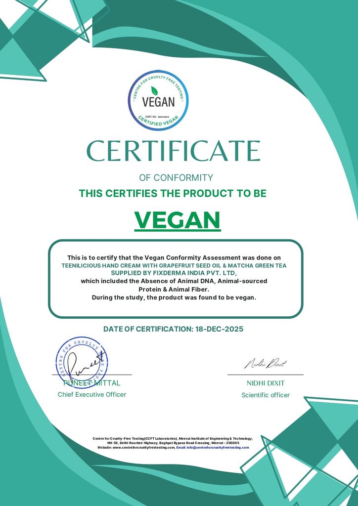 Kem Dưỡng Da Tay Chiết Xuất Bưởi Và Trà Xanh Teenilicious Hand Cream With Grapefruit Seed Oil & Matcha Green Tea 60g