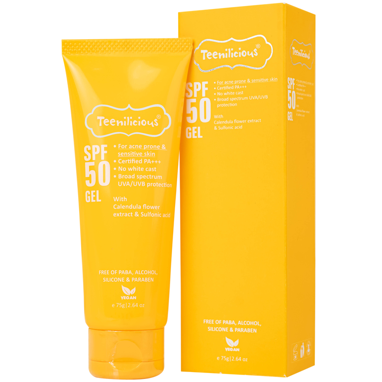 Gel Chống Nắng Mỏng Nhẹ Dành Cho Da Dầu Mụn Và Nhạy Cảm Teenilicious SPF 50 PA+++ Gel 75g