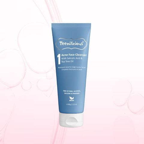 Sữa Rửa Mặt Teenilicious Acne Face Cleanser Giúp Làm Sạch Sâu, Giảm Mụn Dành Cho Da Dầu Mụn và Nhạy Cảm 60g